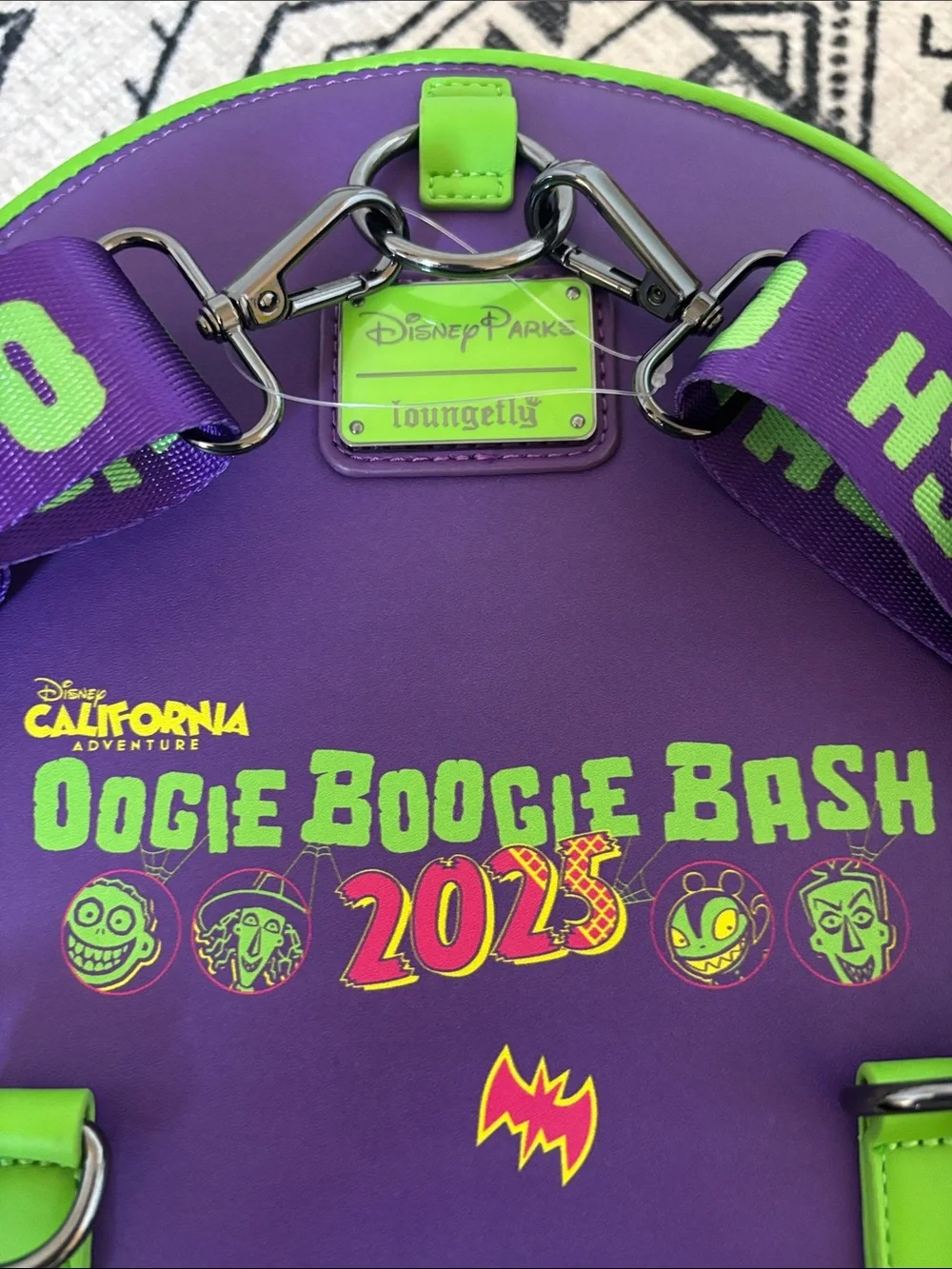 NWT 2025 Glow In The Dark Oogie Boogie Backpack Crossbody Bag & Matching Ears